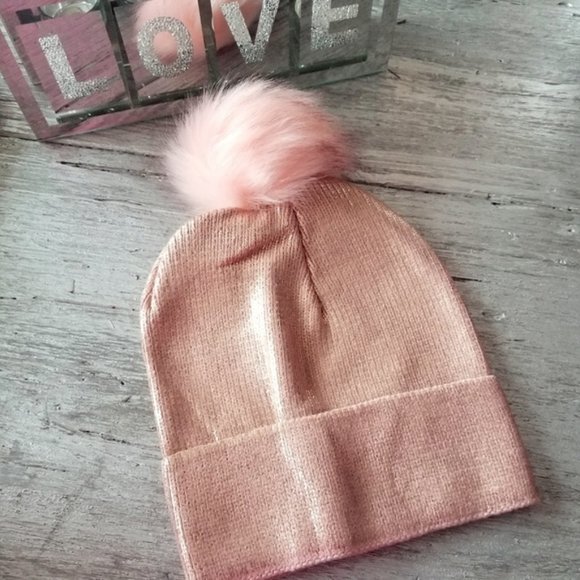 ELIZA Metallic Hat Beanie - Pink - Picture 2 of 8